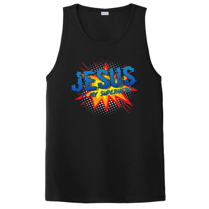 Jesus Is My Superhero Cute Powerful Christian Gift Comic PosiCharge Competitor Tank