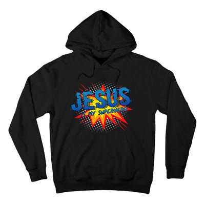 Jesus Is My Superhero Cute Powerful Christian Gift Comic Tall Hoodie