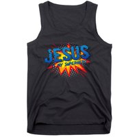 Jesus Is My Superhero Cute Powerful Christian Gift Comic Tank Top