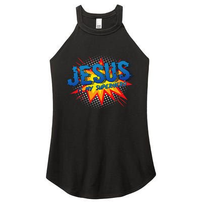 Jesus Is My Superhero Cute Powerful Christian Gift Comic Women's Perfect Tri Rocker Tank