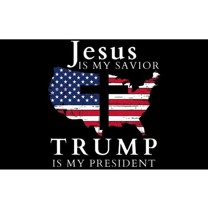 Jesus Is My Savior Trump Is My President Usa Flag And Cross Bumper Sticker