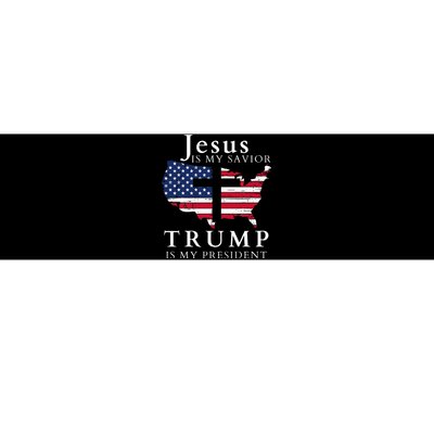 Jesus Is My Savior Trump Is My President Usa Flag And Cross Bumper Sticker