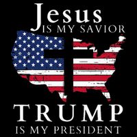 Jesus Is My Savior Trump Is My President Usa Flag And Cross 16 in Basic Backpack
