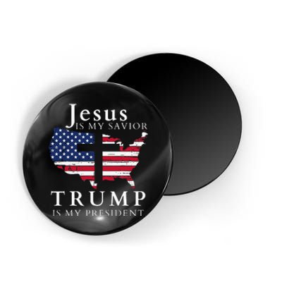 Jesus Is My Savior Trump Is My President Usa Flag And Cross Magnet