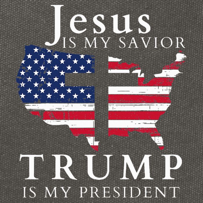 Jesus Is My Savior Trump Is My President Usa Flag And Cross Cotton Canvas Backpack