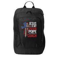 Jesus Is My Savior Pope Is My Coach Religious Quote Saying City Backpack