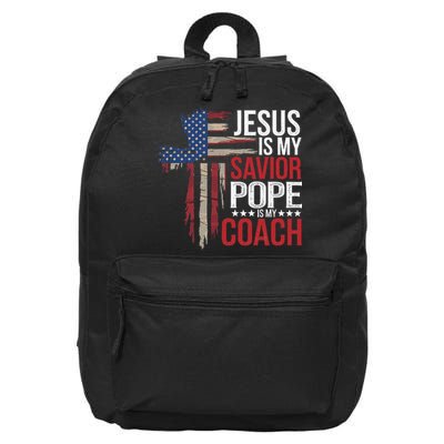 Jesus Is My Savior Pope Is My Coach Religious Quote Saying 16 in Basic Backpack