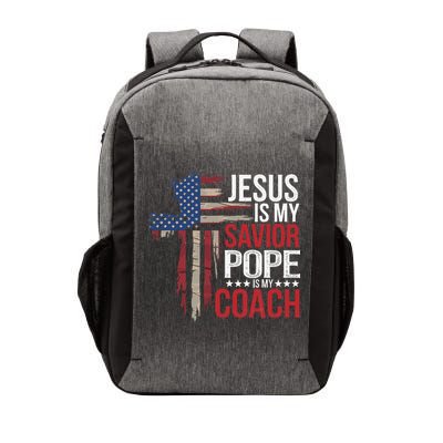 Jesus Is My Savior Pope Is My Coach Religious Quote Saying Vector Backpack