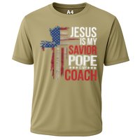 Jesus Is My Savior Pope Is My Coach Religious Quote Saying Cooling Performance Crew T-Shirt