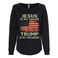 Jesus Is My Savior Trump Is My President Womens California Wash Sweatshirt