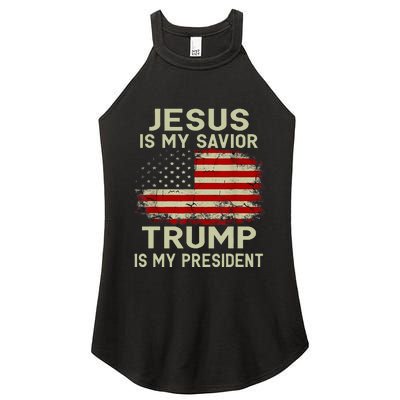 Jesus Is My Savior Trump Is My President Women's Perfect Tri Rocker Tank