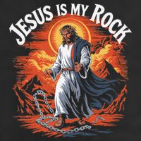 Jesus Is My Rock Biblical Christian Religious Biblical 7 Panel Mesh Trucker Snapback Hat