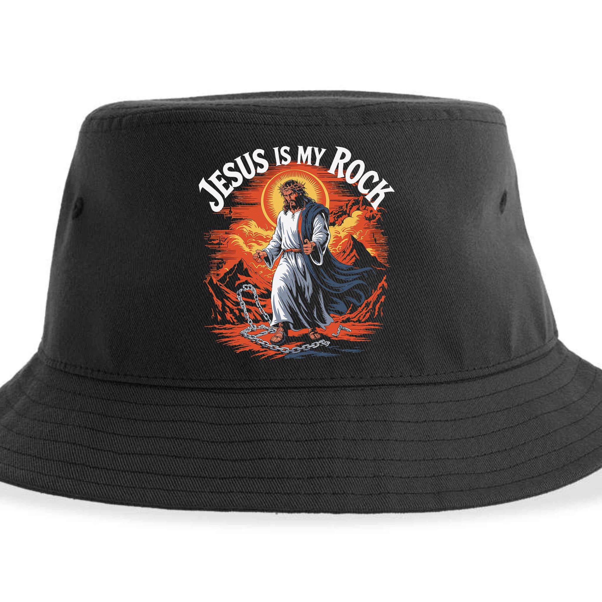 Jesus Is My Rock Biblical Christian Religious Biblical Sustainable Bucket Hat