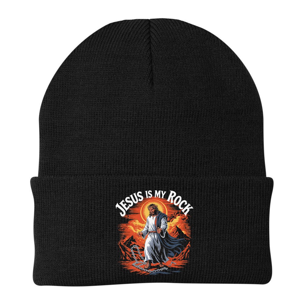 Jesus Is My Rock Biblical Christian Religious Biblical Beanie