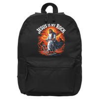 Jesus Is My Rock Biblical Christian Religious Biblical 16 in Basic Backpack