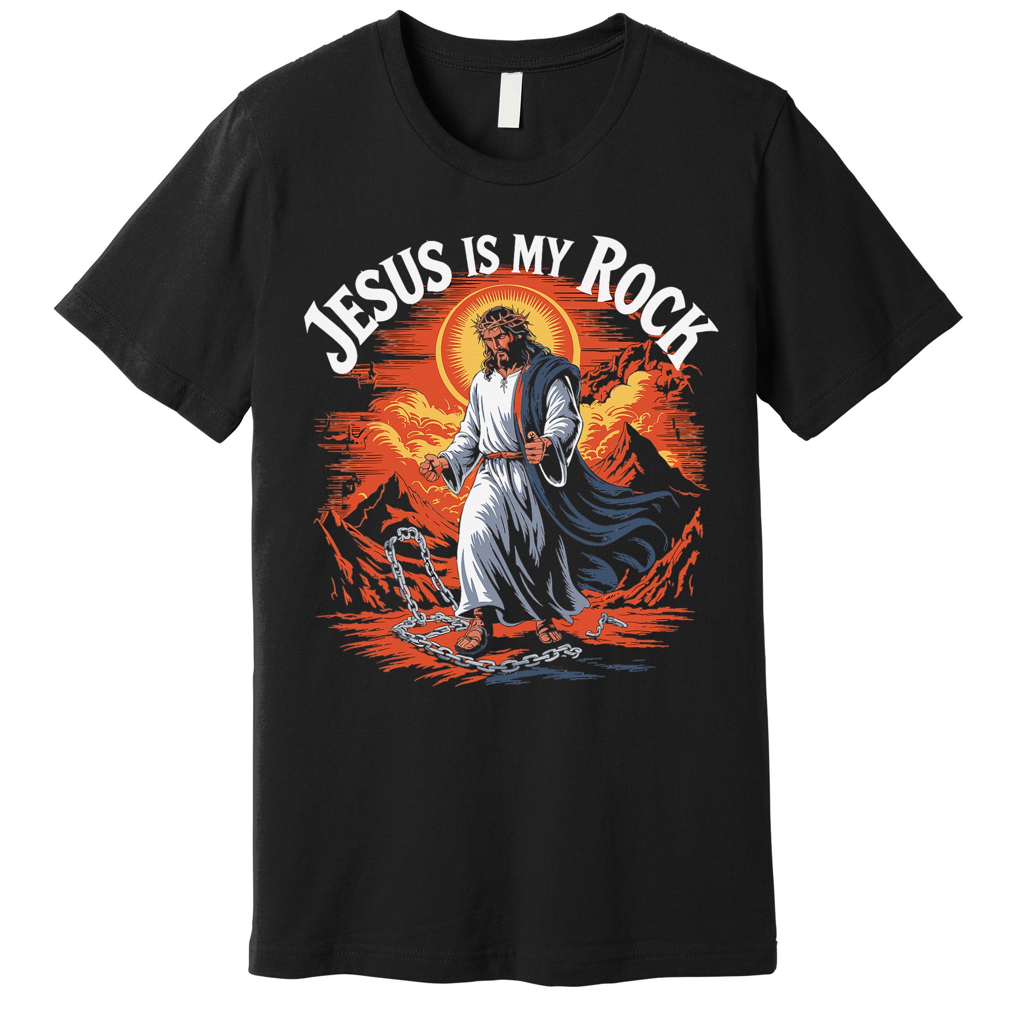 Jesus Is My Rock Biblical Christian Religious Biblical Premium T-Shirt