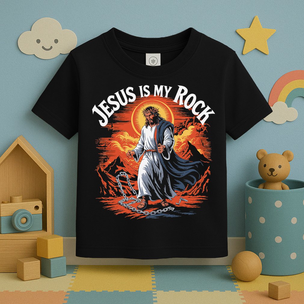 Jesus Is My Rock Biblical Christian Religious Biblical Toddler T-Shirt