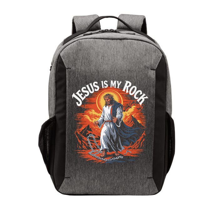 Jesus Is My Rock Biblical Christian Religious Biblical Vector Backpack