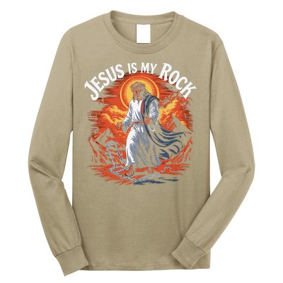Jesus Is My Rock Biblical Christian Religious Biblical Long Sleeve Shirt