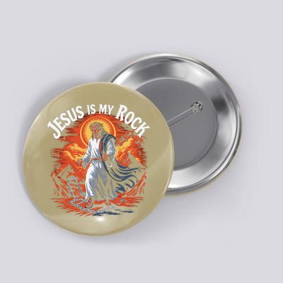 Jesus Is My Rock Biblical Christian Religious Biblical Button