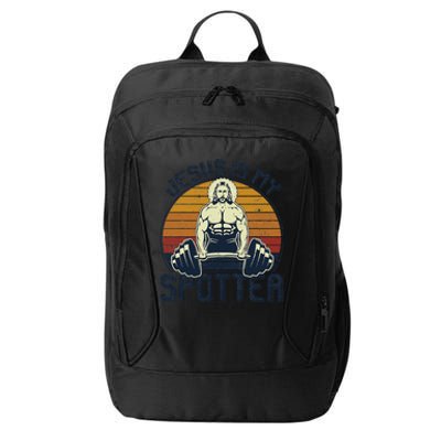 Jesus Is My Spotter Funny Christian Weightlifting Gym Gift City Backpack