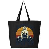 Jesus Is My Spotter Funny Christian Weightlifting Gym Gift 25L Jumbo Tote