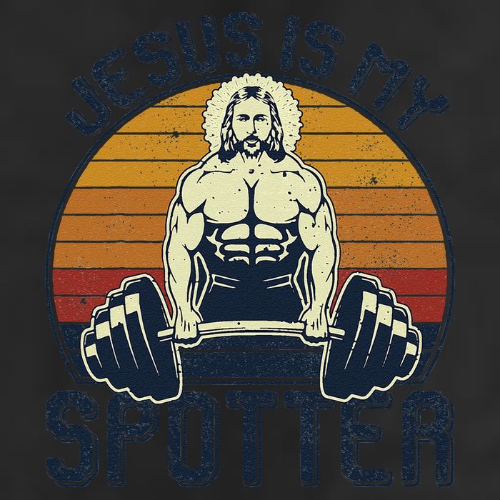 Jesus Is My Spotter Funny Christian Weightlifting Gym Gift 25L Jumbo Tote