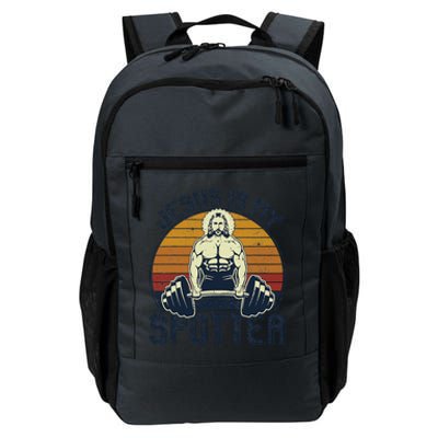 Jesus Is My Spotter Funny Christian Weightlifting Gym Gift Daily Commute Backpack