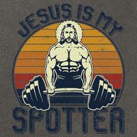 Jesus Is My Spotter Funny Christian Weightlifting Gym Gift Cotton Canvas Backpack
