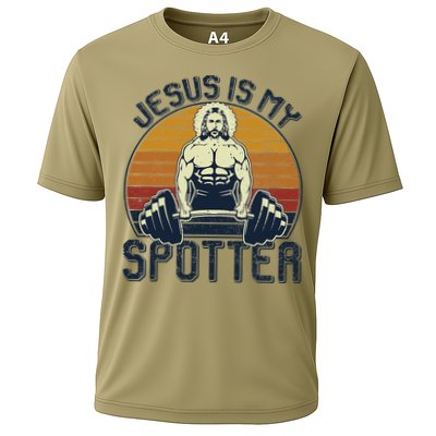 Jesus Is My Spotter Funny Christian Weightlifting Gym Gift Performance Shirt