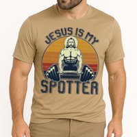 Jesus Is My Spotter Funny Christian Weightlifting Gym Gift Cooling Performance Crew T-Shirt