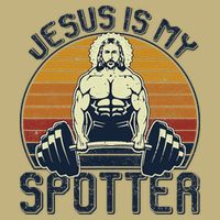 Jesus Is My Spotter Funny Christian Weightlifting Gym Gift Cooling Performance Crew T-Shirt