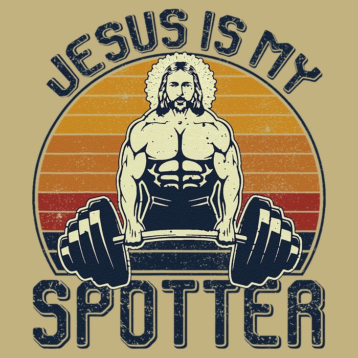 Jesus Is My Spotter Funny Christian Weightlifting Gym Gift Cooling Performance Crew T-Shirt