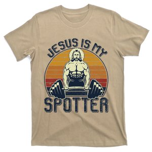 Jesus Is My Spotter Funny Christian Weightlifting Gym Gift T-Shirt