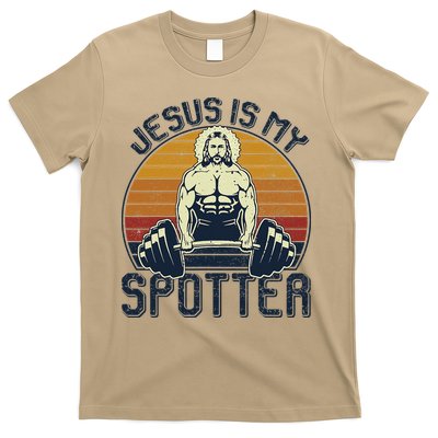Jesus Is My Spotter Funny Christian Weightlifting Gym Gift T-Shirt