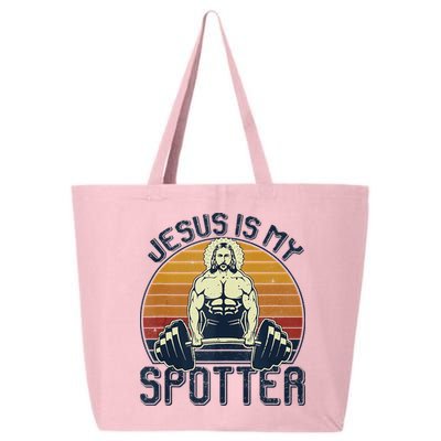 Jesus Is My Spotter Funny Christian Weightlifting Gym 25L Jumbo Tote