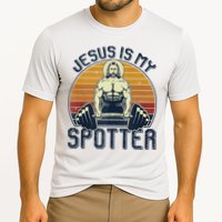 Jesus Is My Spotter Funny Christian Weightlifting Gym Cooling Performance Crew T-Shirt