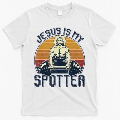 Jesus Is My Spotter Funny Christian Weightlifting Gym T-Shirt