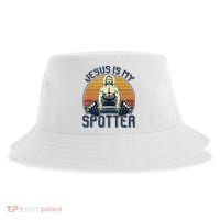 Jesus Is My Spotter Funny Christian Weightlifting Gym Sustainable Bucket Hat