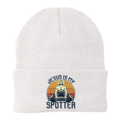 Jesus Is My Spotter Funny Christian Weightlifting Gym Beanie
