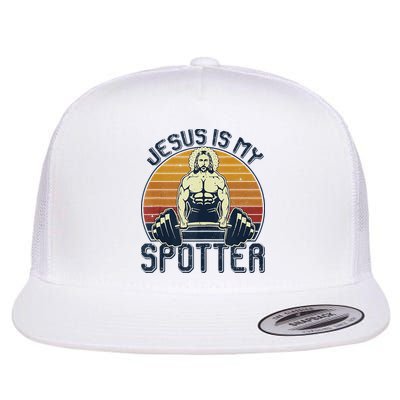 Jesus Is My Spotter Funny Christian Weightlifting Gym Flatbill Hat