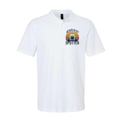 Jesus Is My Spotter Funny Christian Weightlifting Gym Polo
