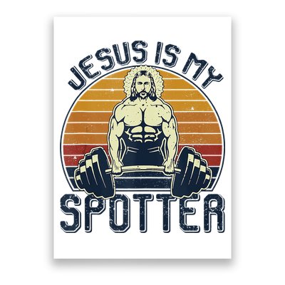 Jesus Is My Spotter Funny Christian Weightlifting Gym Poster