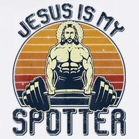 Jesus Is My Spotter Funny Christian Weightlifting Gym Short Acrylic Beanie