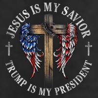 Jesus Is My Savior Trump Is My President 2024 Usa Flag Cross Cool Comfort Performance Bucket Hat