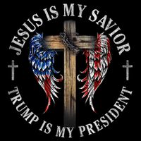 Jesus Is My Savior Trump Is My President 2024 Usa Flag Cross 16 in Basic Backpack
