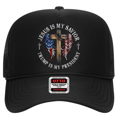 Jesus Is My Savior Trump Is My President 2024 Usa Flag Cross Hat