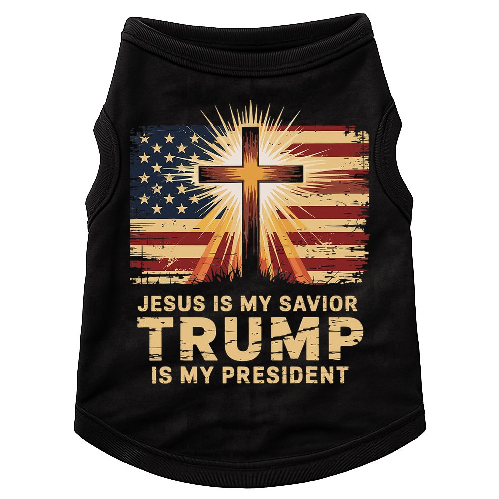 Jesus Is My Savior Trump Is My President Biblical Doggie Tank