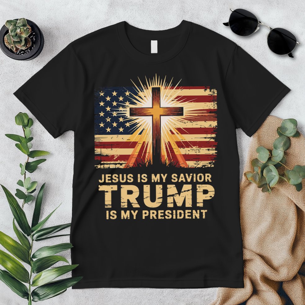 Jesus Is My Savior Trump Is My President Biblical Premium T-Shirt
