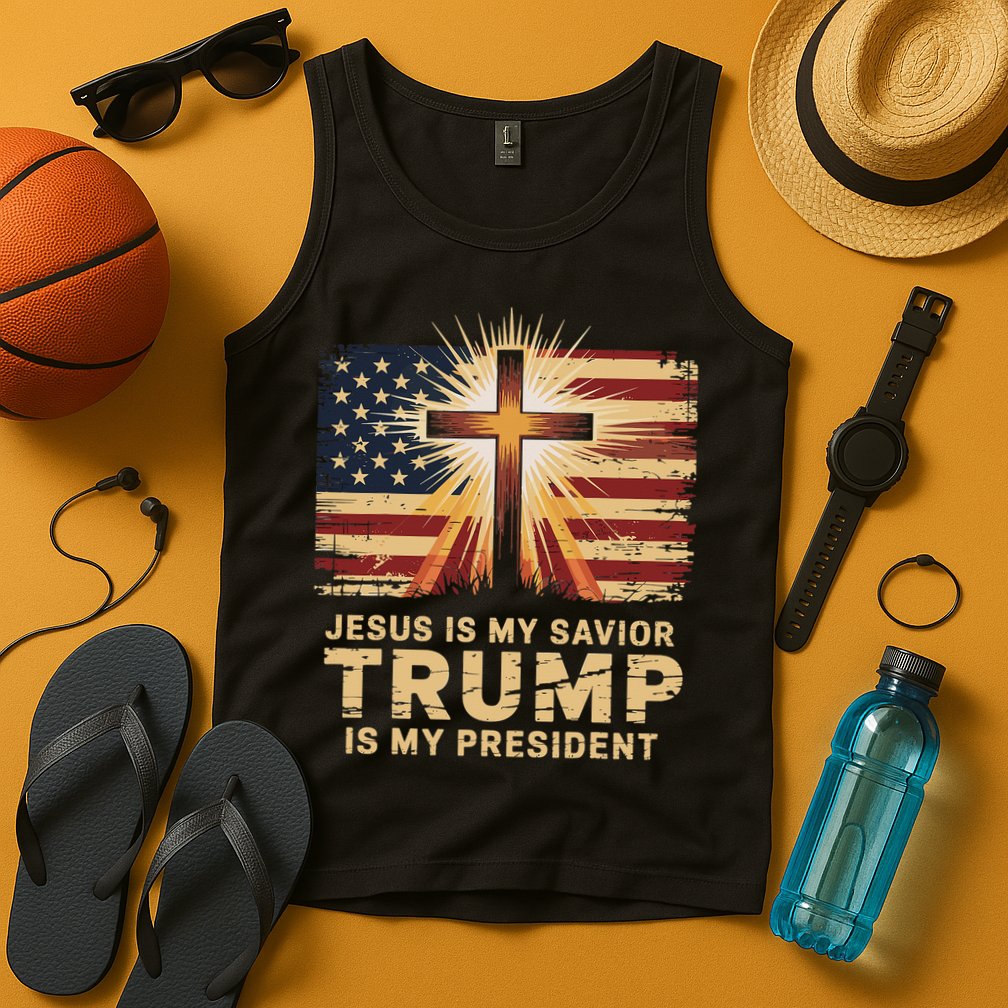 Jesus Is My Savior Trump Is My President Biblical Tank Top